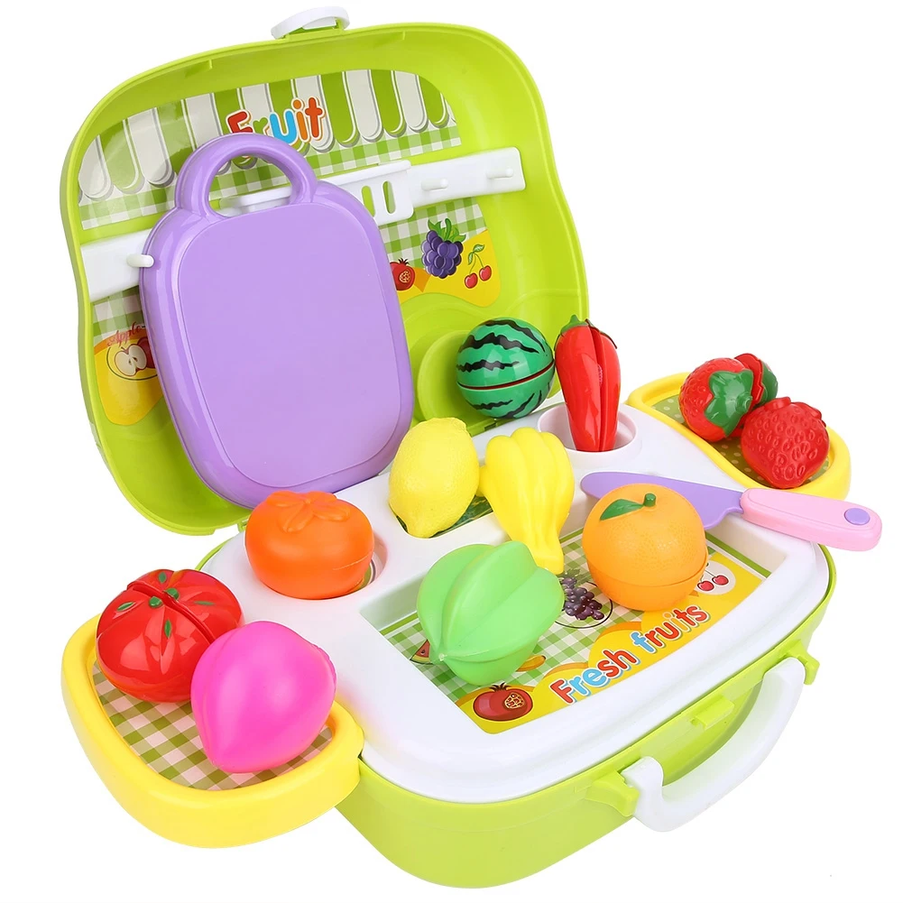 Портативный чемодан игрушки для фруктов и овощей экологичное моделирование