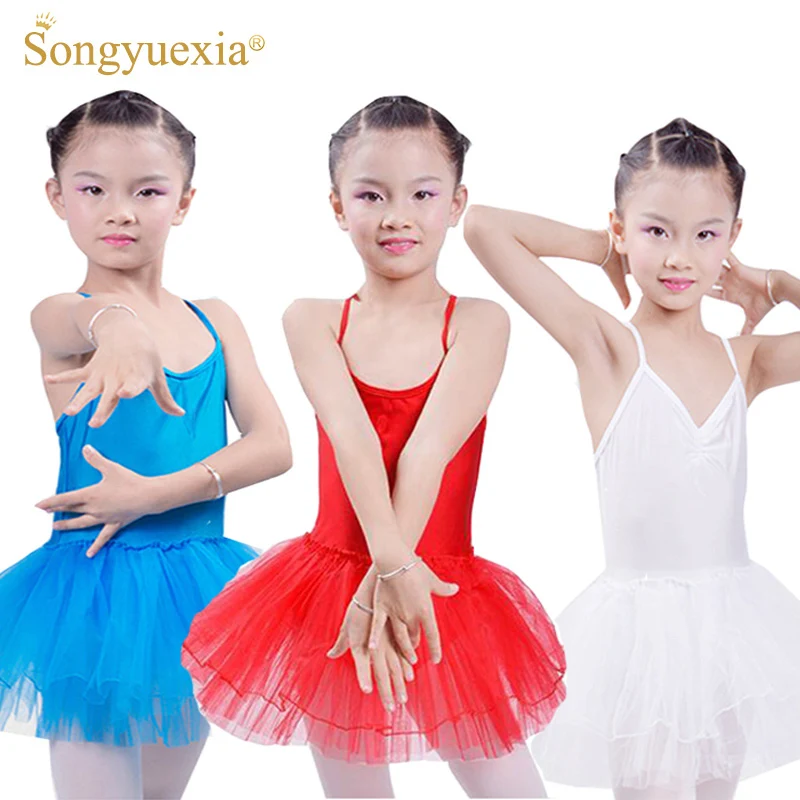 

2017 Enfant Ballet Ballerina Tutu Dress Girl Leotard Gymnastics Ballet Clothes Children Suspenders Kids Dance Costume 5colors