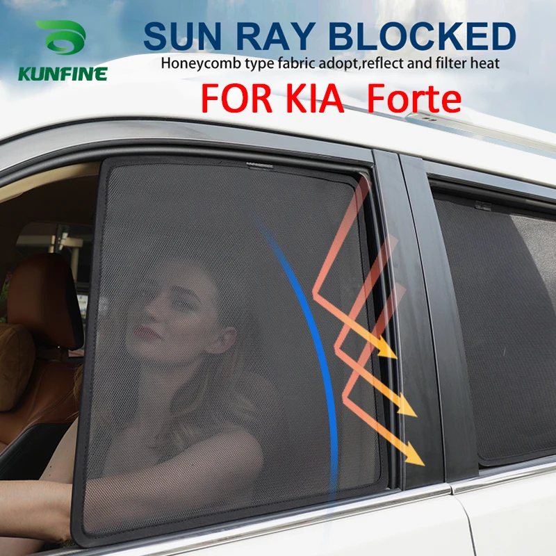 

4PCS/Set Magnetic Car Side Window SunShades Mesh Shade Blind For KIA Forte Car Window Curtian Black