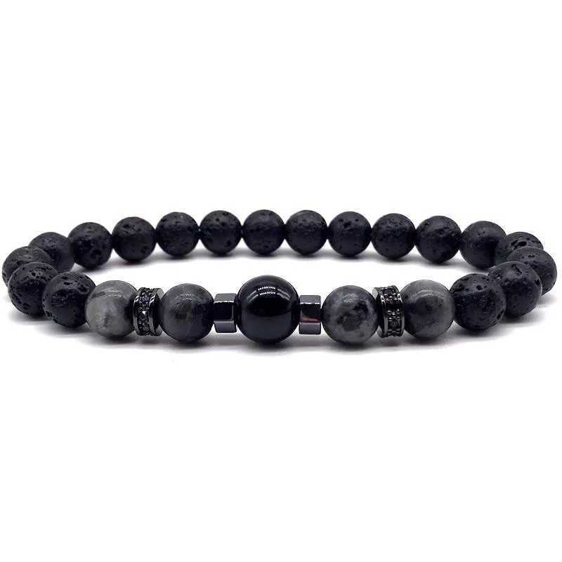 2020 Fashion New Round Tiger Eye Bracelet Men Simple 8mm Lava&ampmatte Charm For Classic Jewelry Gift | Украшения и аксессуары