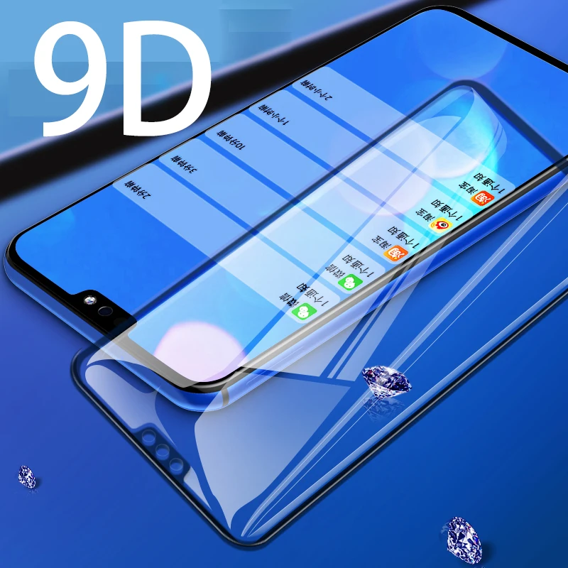 Защитное стекло 9D для huawei honor 10 9 8 lite light 20 pro 8c 8x защитное с полным клеем 10lite 9lite