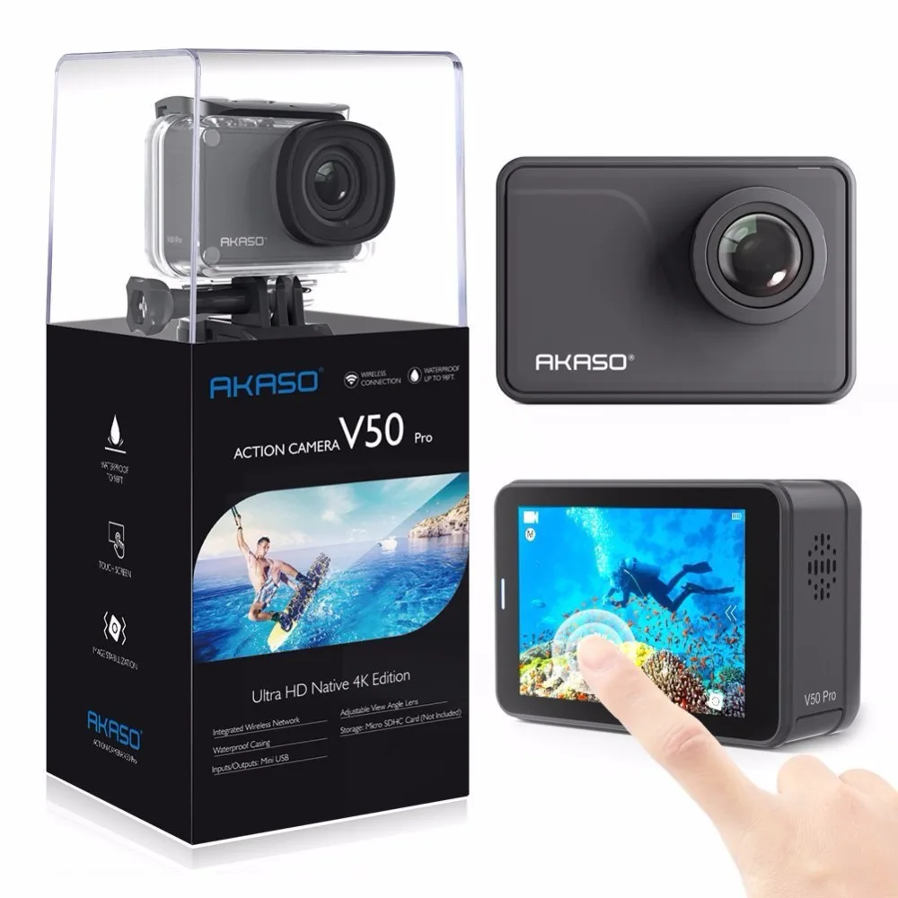 Экшн камера AKASO V50 pro 4K 20 МП Wi Fi с пультом дистанционного управления|Экшн-камеры| |