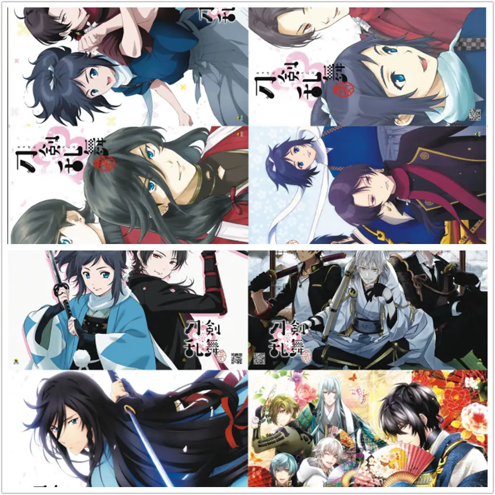 8 шт./компл. аниме TOUKEN RANBU рельефный постер KATSUGEKI фигурка tsurвнешu Kuninaga Yagen Toushirou