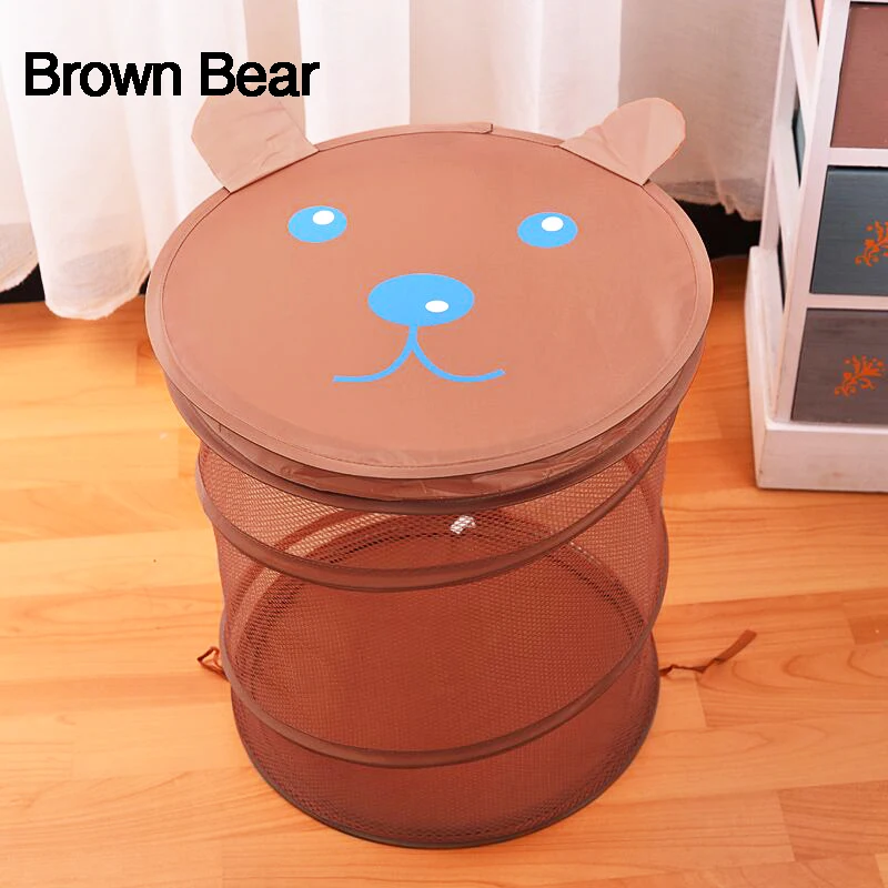 1 Pcs New Folding Cartoon Cylindrical Breathable Laundry Basket For Children Room Decoration Toys Large Storage Organizer | Дом и сад