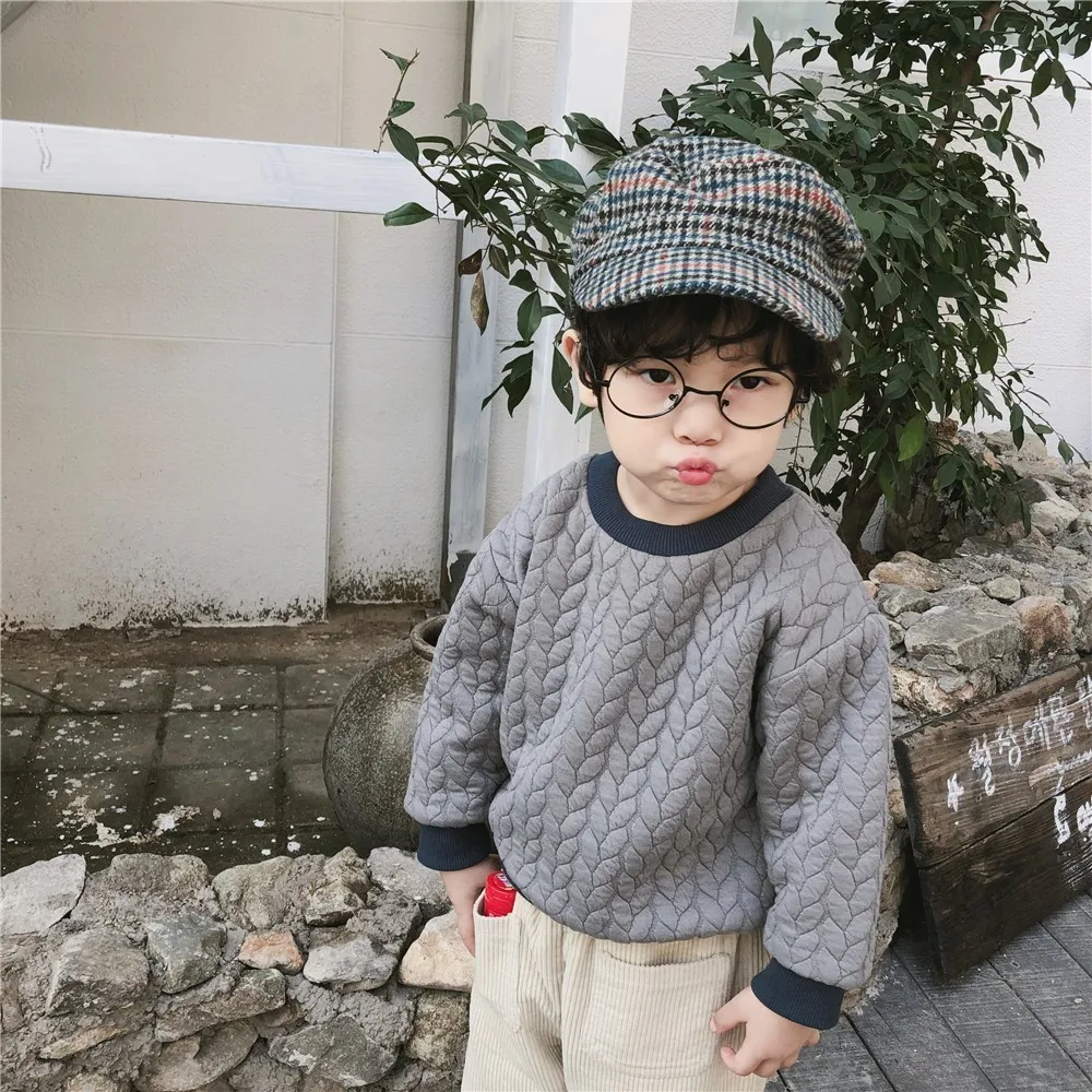Unisex Baby Sweatshirt Casual Thicken Toddler Pullover Boys Autumn Winter Warm Sweatshirts Girls Fashion Coat Kids Clothing Tops | Мать и
