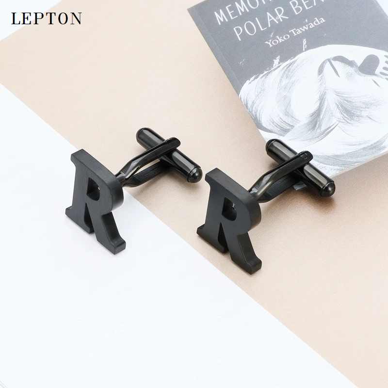 Запонки Lepton из нержавеющей стали для мужчин s черный пистолет металлическая