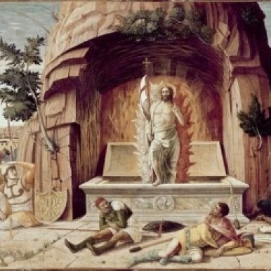 Resurrection Andrea Mantegna (1431-1506 итальянский) Musee des Beaux-Arts Tours Франция постер печать (18x24) | Дом