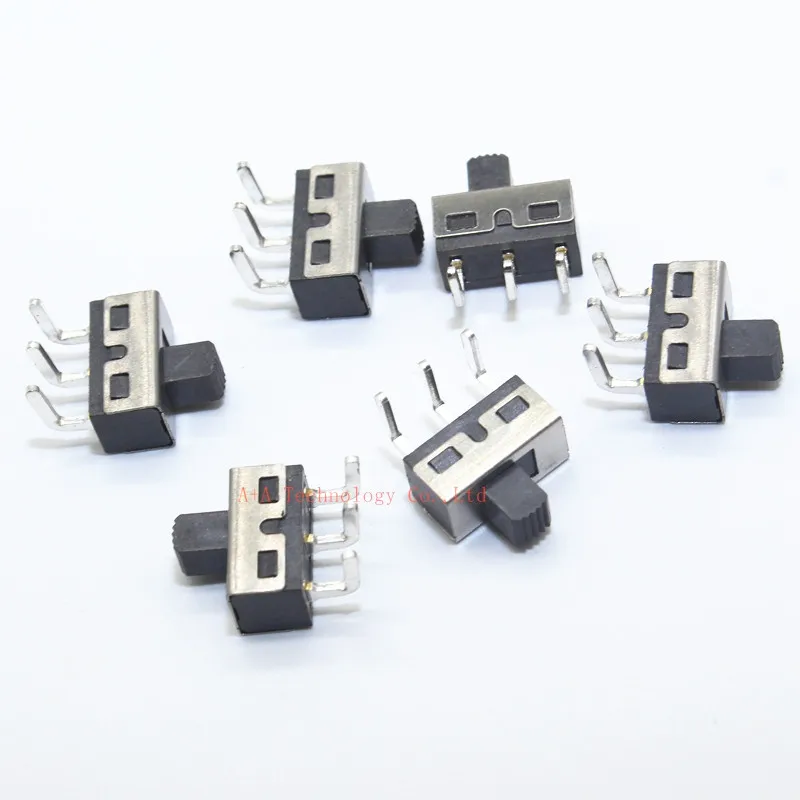 Переключатель SS12D10 SS12D11 10 шт. 3 контакта прямые ножки ручка 1P2T расстояние между 5 мм