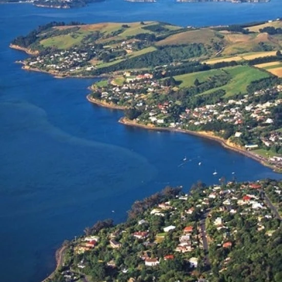 Macandrew Bay Otago Harbor Dunedin Новая Зеландия постер печать Дэвида Уолла (25x37)|Таблички и