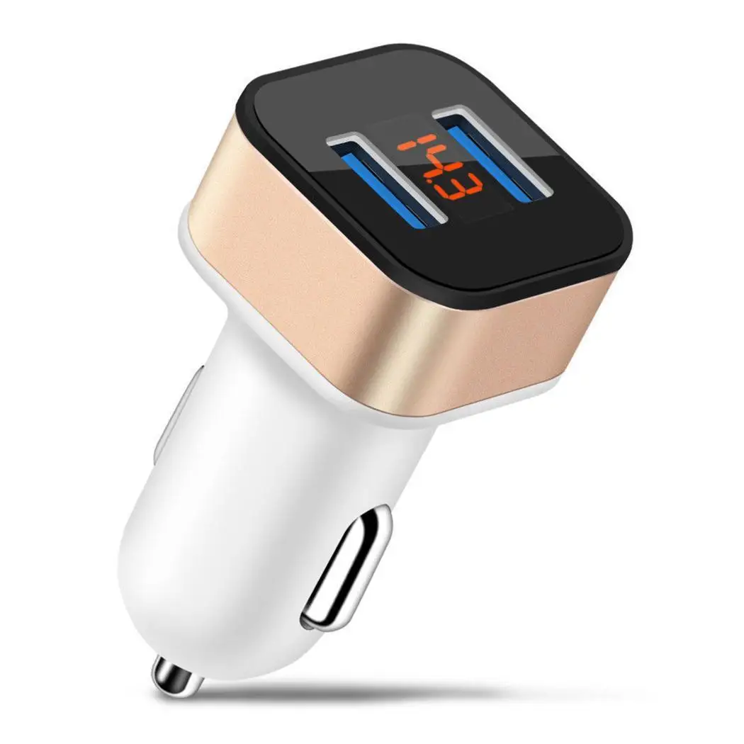 3.1A двойной USB быстрая зарядка автомобильное зарядное устройство LCD стильный
