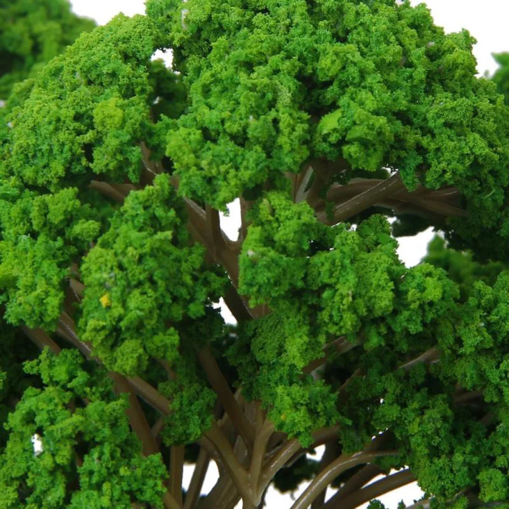 5 шт. Пластик Зеленый Модель деревья игрушки 14 см для сада парк поезд декорации