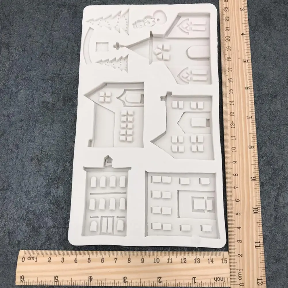 Рождественская форма для печенья в виде домика 3D силиконовая помадки торта