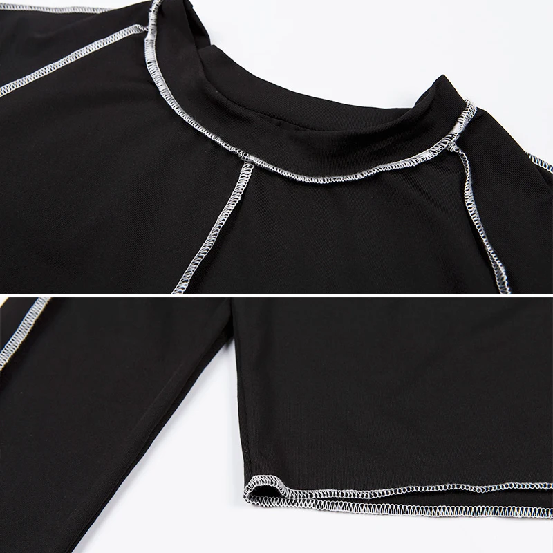 

Women's Crew Neck Crop Top Ladies Long Sleeve Stretch Top Shirt Sweatshirt Casual Tops Women Bare Midriff Clothing