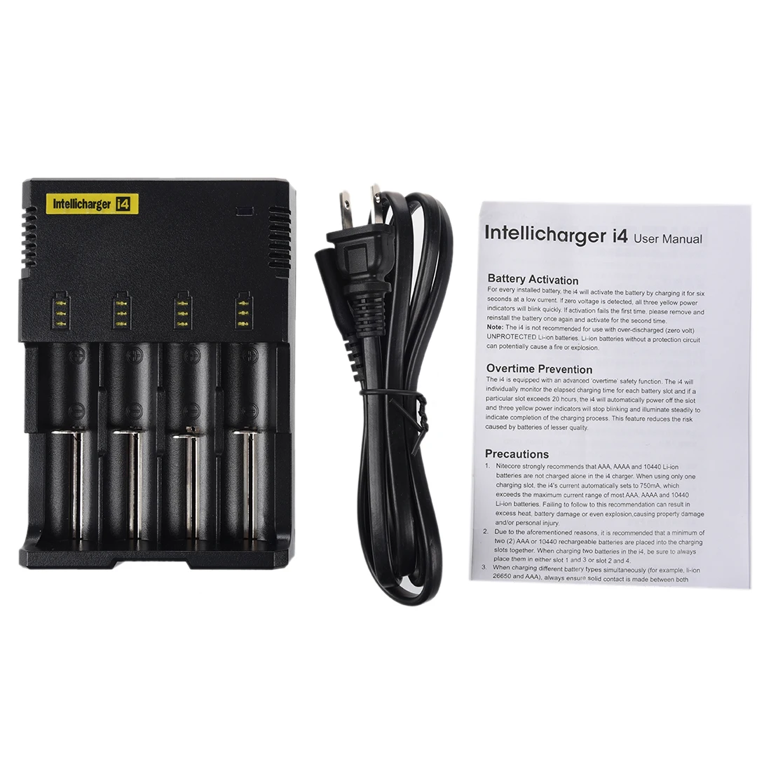 Nitecore i4 интеллектуальное зарядное устройство для Li ion/NiMH NiCD 18560 500 350 AA AAA C|Зарядные