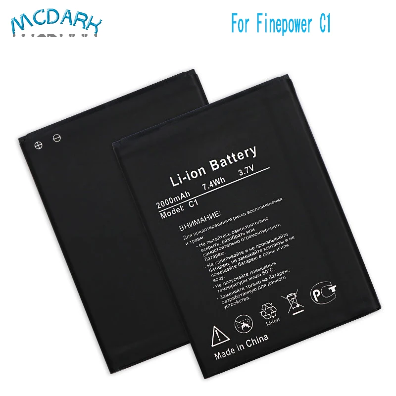 Mcdark 2000 мА/ч Высокое качество для Finepower C1 Батарея запасные батареи сотового