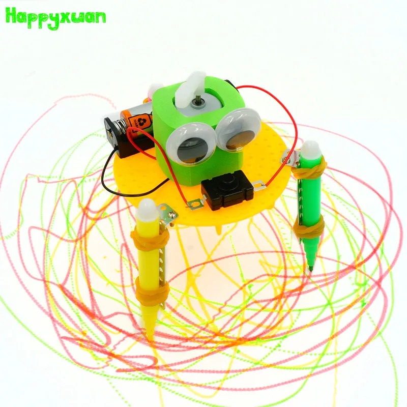 Happyxuan Прохладный Diy Рисунок граффити робот набор с ручкой юного ученого