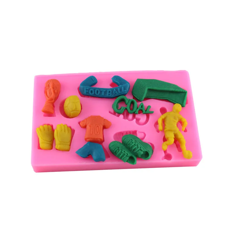 Sugarcraft 3D футбольная серия форма кремния помадка торт украшение плесень шоколад