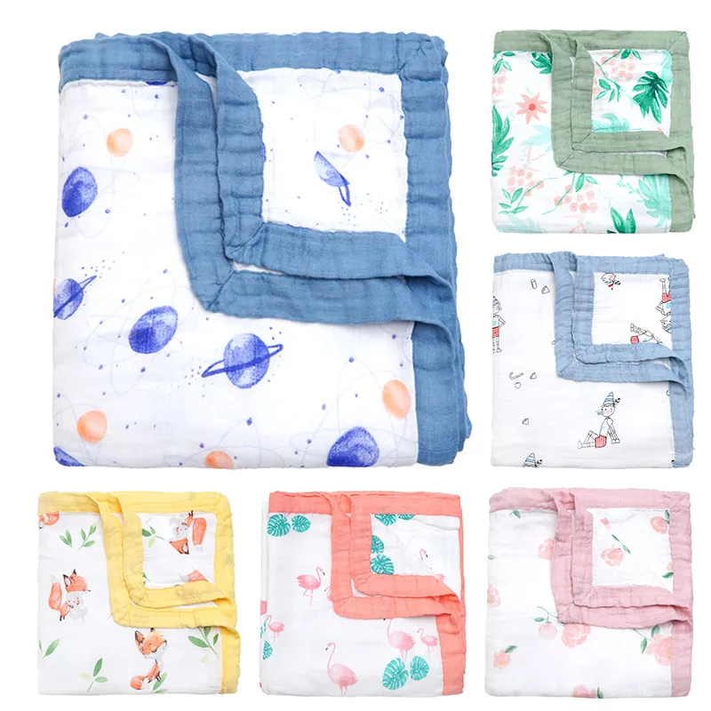 

Muslinlife 2018 New Arrival Baby Blanket Kids Children 4layers Bamboo Cotton Blanket Soft Newborn Kids Swaddle Bath Towel
