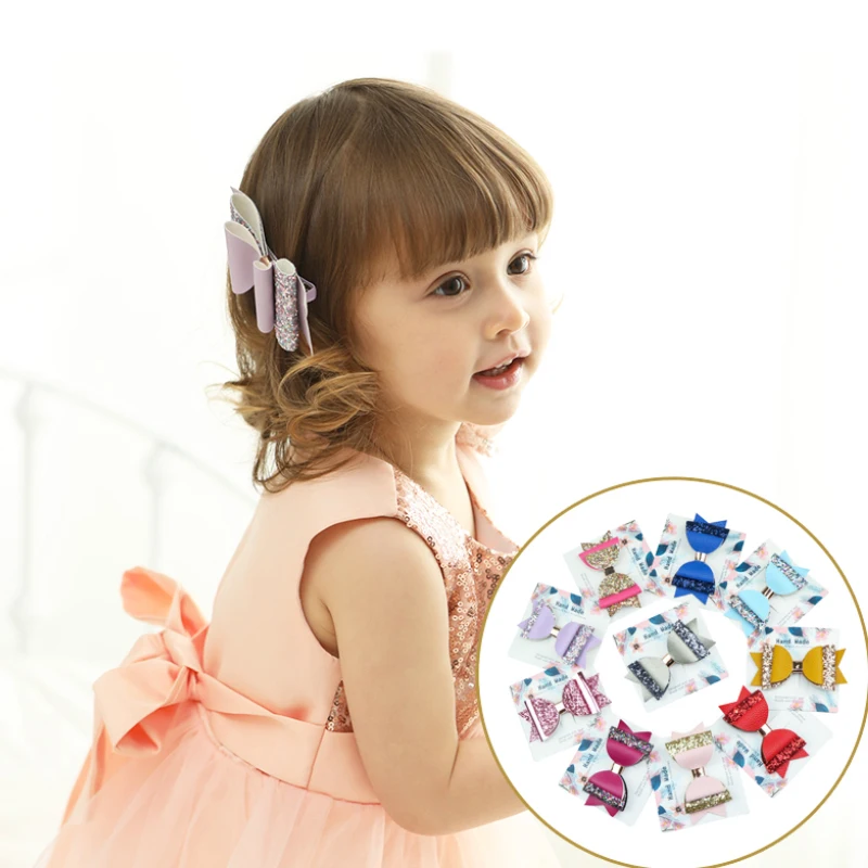 1 шт. заколка для волос девочек из кожи|Аксессуары девочек| |