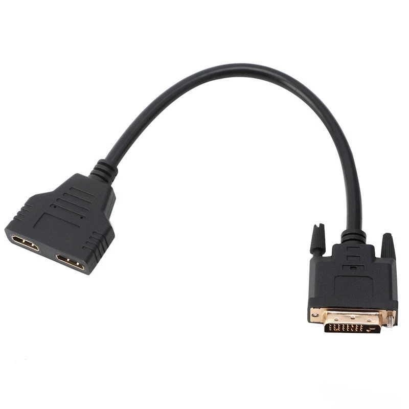 Dvi D Male (24 + 1) на два Hdmi Dual Female y сплиттер видео кабель адаптер 30 см|Компьютерные
