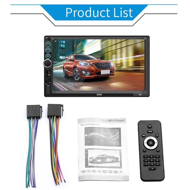 7 &quot2 DIN MP5 плеер автомобиля Bluetooth Сенсорный экран стерео радиокамера поддерживает