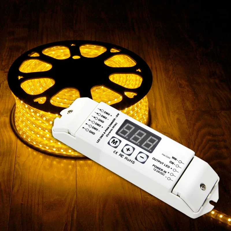 Светодиодный декодер Pwm Dmx512 для Ww/Cw 2 канала светодиодный контроллер Dmx светильник