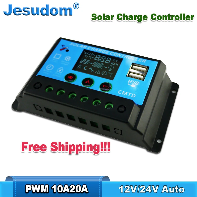 Бесплатная доставка! 12V24V авто. Солнечное зарядное устройство контроллеры 20A10A ЖК