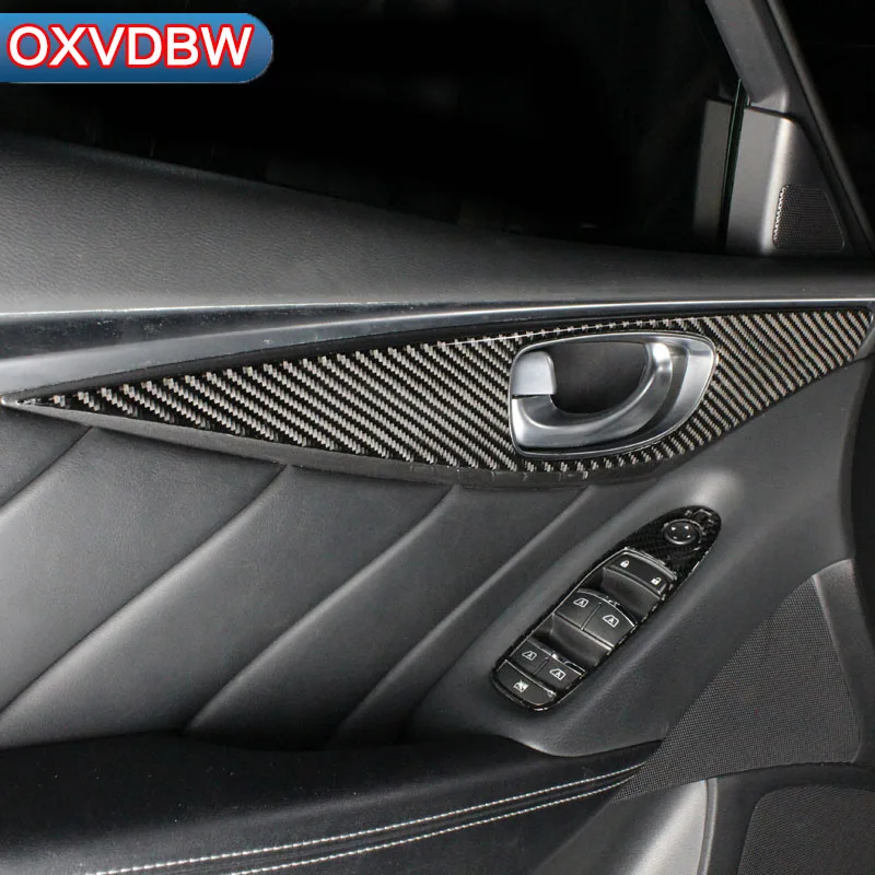 

For Infiniti Q50 Q60 Accessories Carbon Fiber Door Handle Panel automotive interior trim stickers Automobile modeling