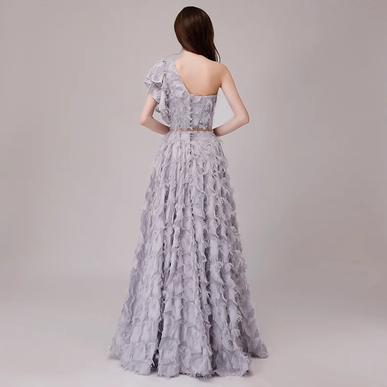 Женское вечернее платье Vivian's Bridal 3d Кружевная аппликация на одно плечо с