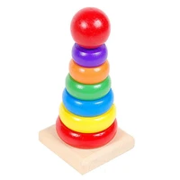 kids educational toy rainbow stacking ring tower stapelring wood toddler toy baby toys infant funny puzzle game
