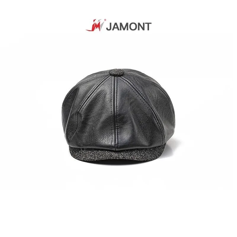 Мужские Восьмиугольные шапки JAMONT теплые фетровые из искусственной кожи с