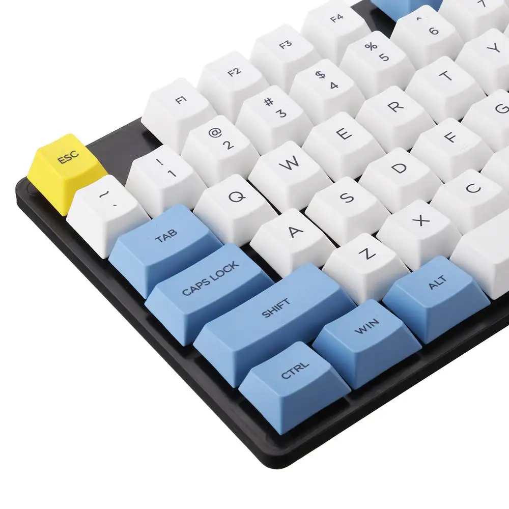 108 ключ синий белый Вишневый профиль краситель-sub PBT Keycaps Набор для механической клавиатуры только Keycap