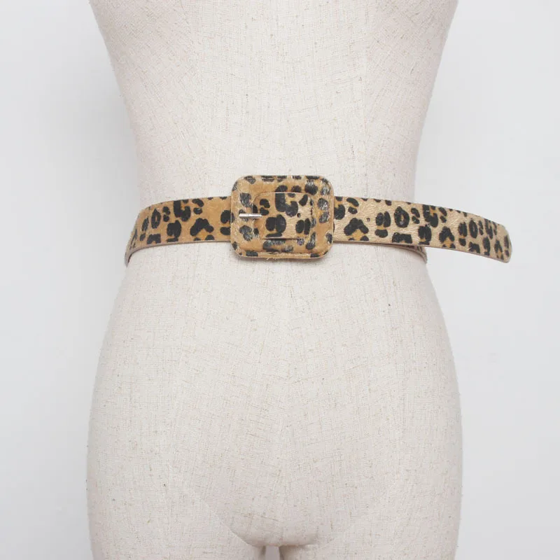 Female Belt Cummerbund Women Horsehair Belt With Leopard Pattern Metal Buckle Hot Sales Women Pu Belt Free Shipping BZ43