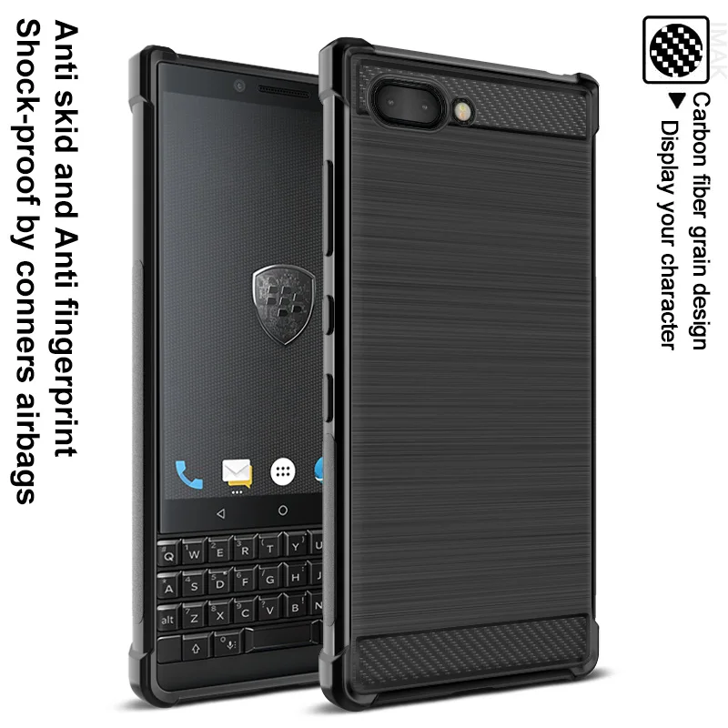 Противоударный чехол с подушкой безопасности для Blackberry Key2 Key 2 Imak кожаным узором