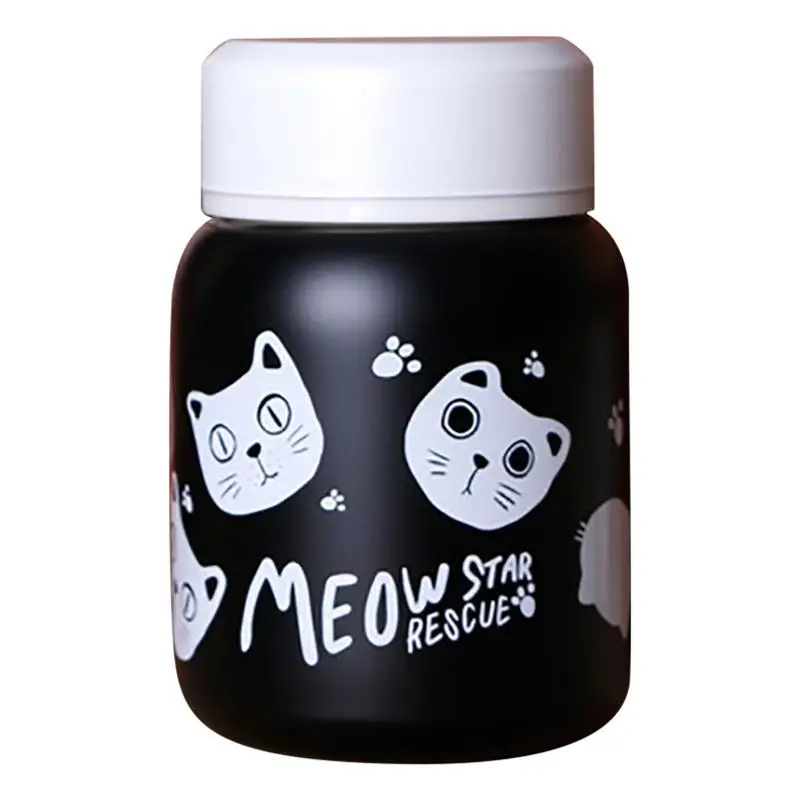 Long-Lasting Thermos Cup Cute Cartoon Black And White Cat Couple Mugs Fashion Students Personality Simple Water With Lid | Дом и сад