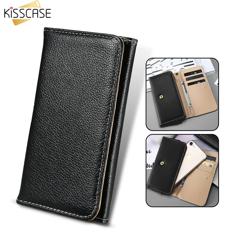 KISSCASE универсальный чехол-кошелек из искусственной кожи мини-чехол для телефона