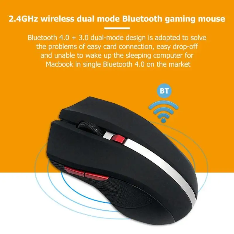 2 4G беспроводной двухрежимный вluetooth 4 0 + 3 мышь 2400 dpi 6 клавиш оптическая мышь|Мыши| |
