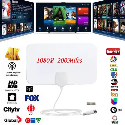 Цифровая ТВ антенна 200 миль HD Skylink 4K цифровая комнатная TV 1080P усиленный кабель