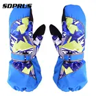 Детские перчатки, зимние теплые ветрозащитные водонепроницаемые перчатки, Детские утепленные варежки для мальчиков и девочек, перчатки для лыжного сноуборда и спорта на открытом воздухе