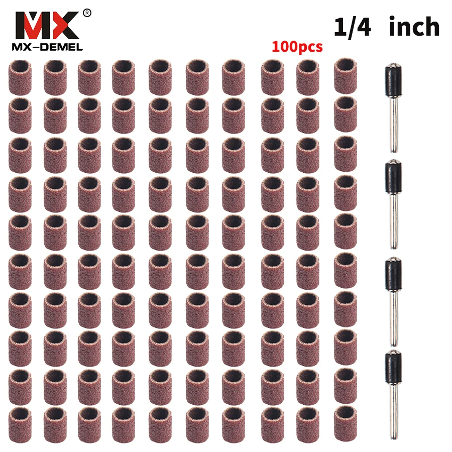 100 шт. 1/4 &quot6 35 мм цилиндр шлифовка комплект + 2 шлифовальная полоска 1/8 хвостовиком
