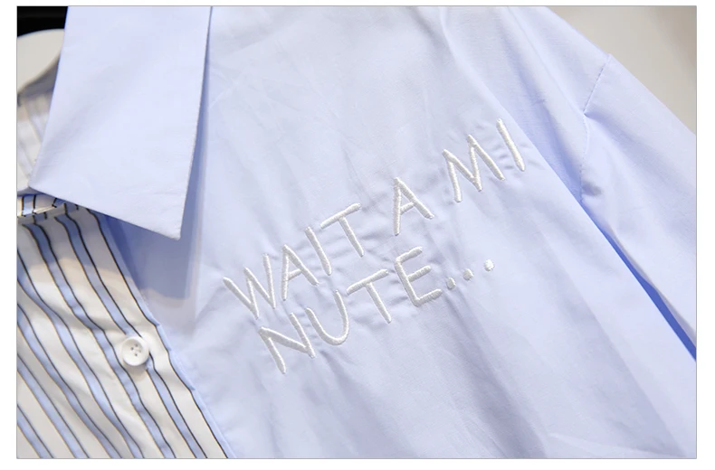 Женские повседневные рубашки в полоску с длинным рукавом Корейском стиле