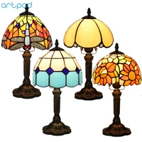 artpad american stained retro table lamps turkish mosaic e27 base glass lampsahde bedroom bedside vintage desk lamp 110v 220v