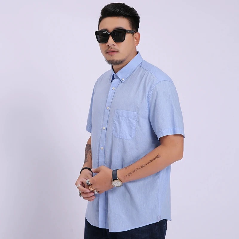 

10xl 8xl 6xl 5xl 2019 Summer New Men Shirt Fashion Plaid Printing Male Casual Short Sleeve Shirt Large Size Brand Men's Clothing