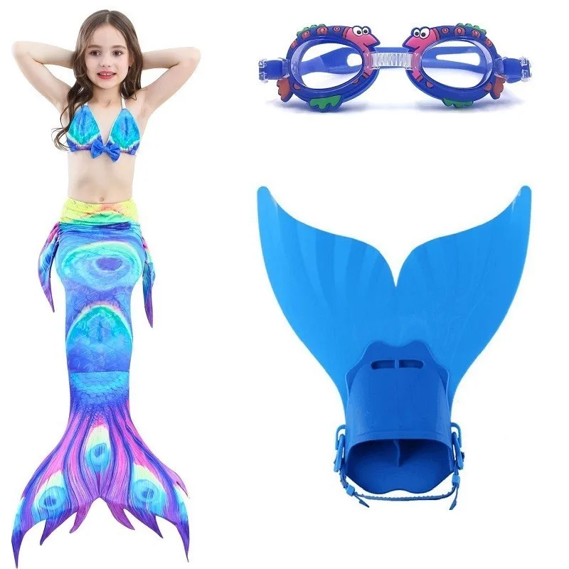 Моноласты Русалочки хвосты для купания костюм косплея детский купальный девочек