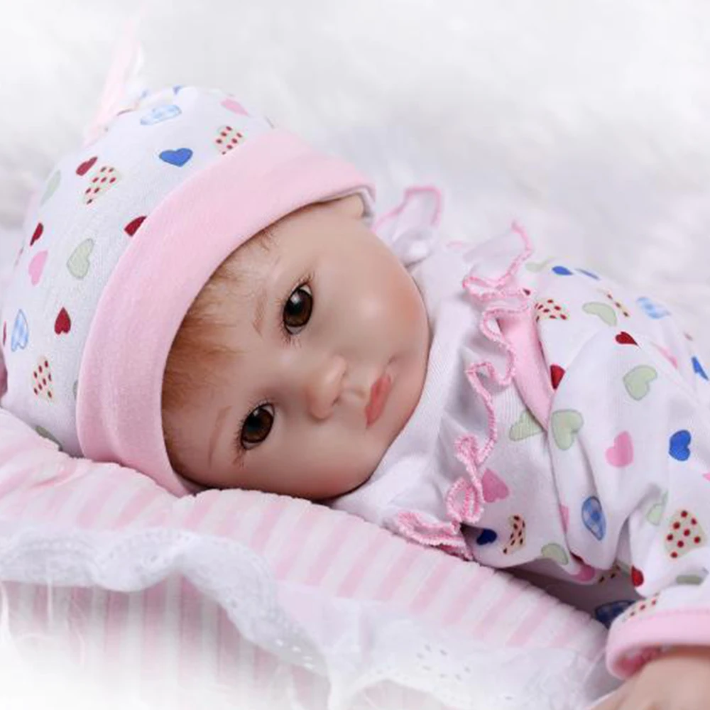 40 см Reborn Baby Doll ручной работы для маленьких девочек Мягкая Силиконовая пустышка