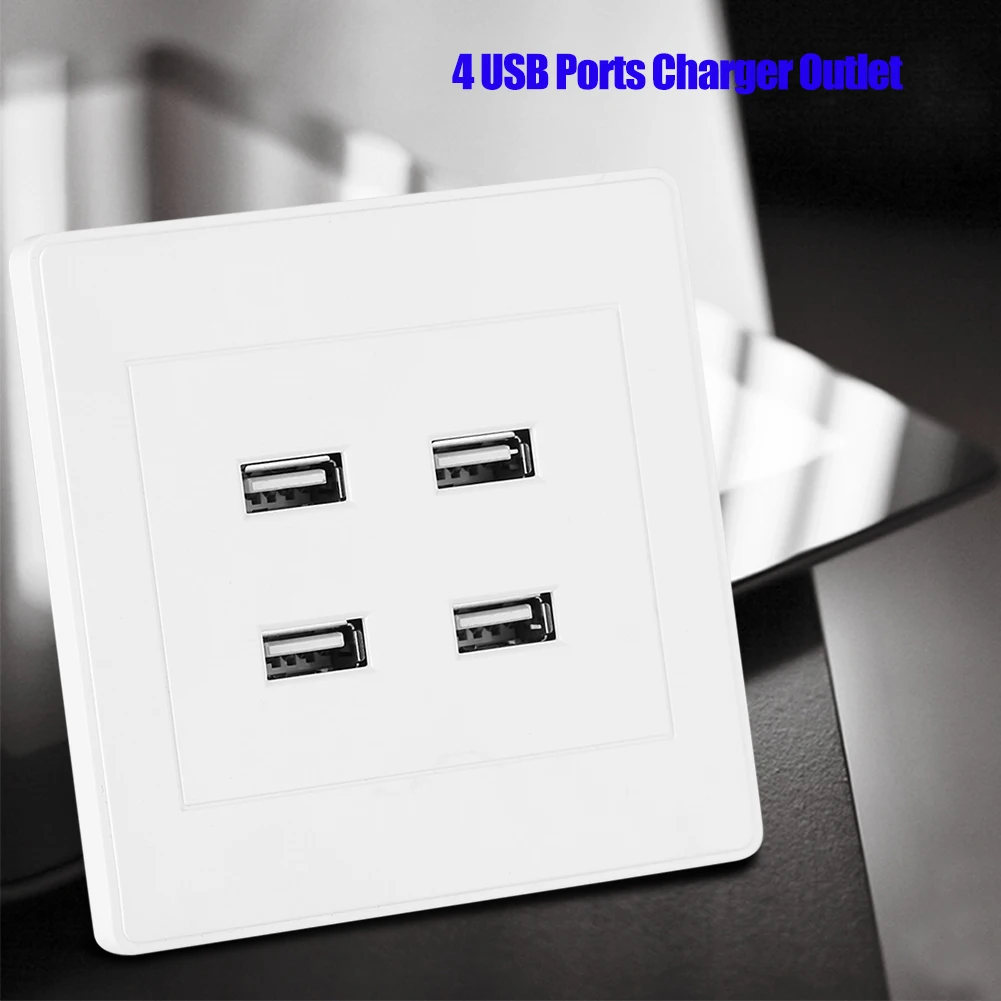 4 порта USB DC 5V домашняя офисная электрическая настенная розетка панель зарядное