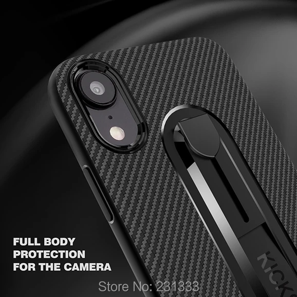 Чехол из углеродного волокна C ku с подставкой мягкого ТПУ + ПК для Iphone X XS MAX XR 8 7 PLUS 6