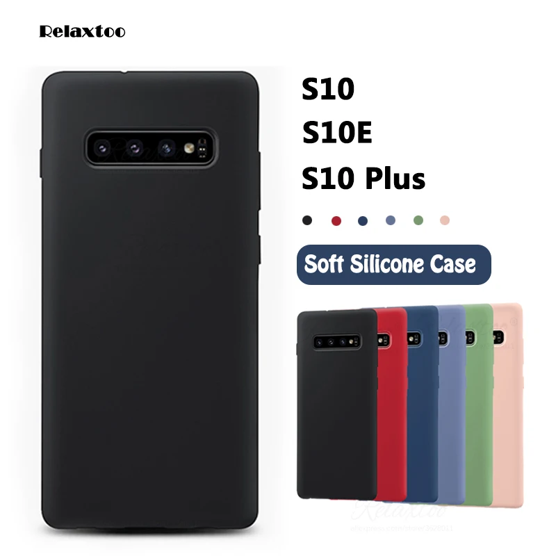 Чехол для Samsung Galaxy S10 Plus s10e жидкий силиконовый чехол шелковистая мягкая на ощупь