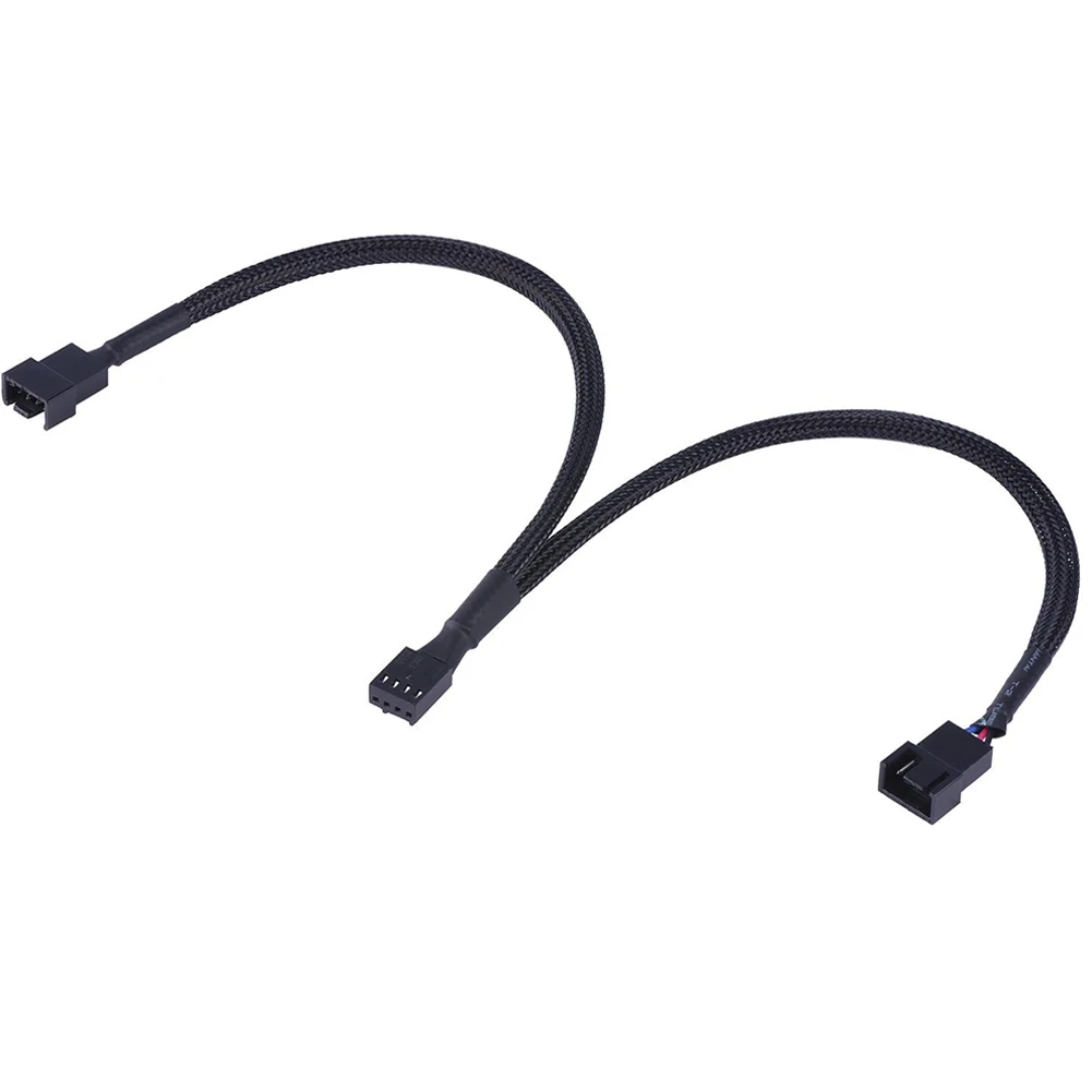 4 шт. Плетеный 3Pin аксессуары конвертер PC PWM с рукавами адаптер 1 до 2 мощность