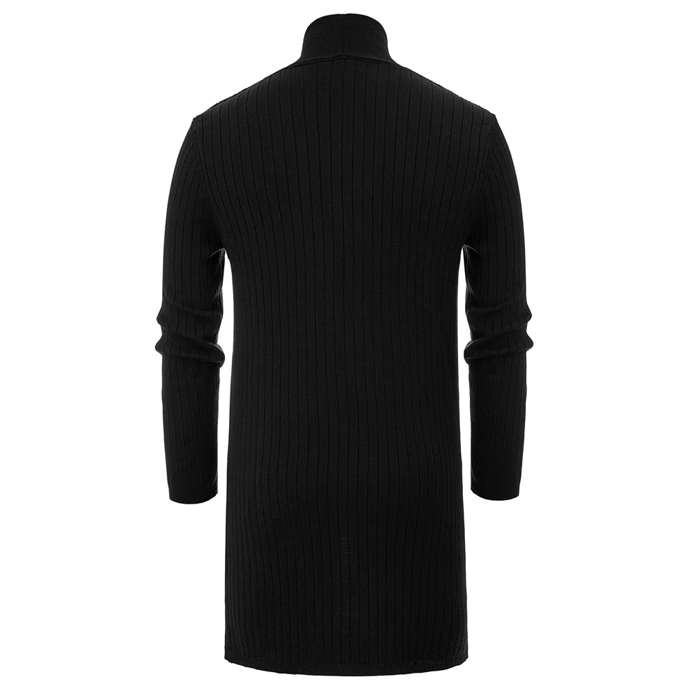 Осенне зимний мужской открытый передний вязаный кардиган длинный свитер вязаная